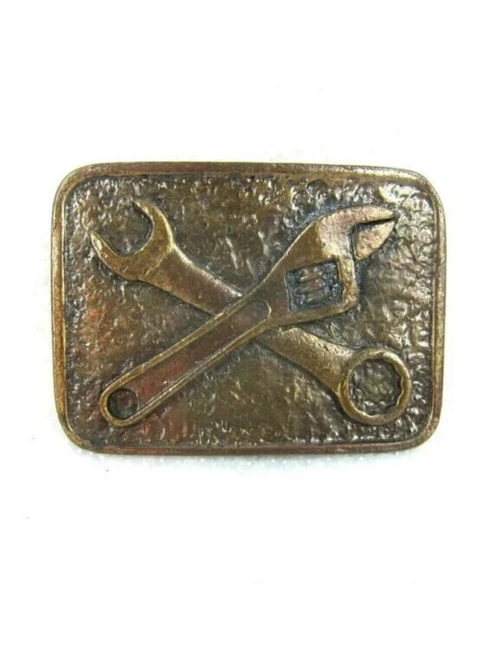 Vintage Metal Belt Buckle Adjustable & Combination Wrench Mechanic Handyman Gift